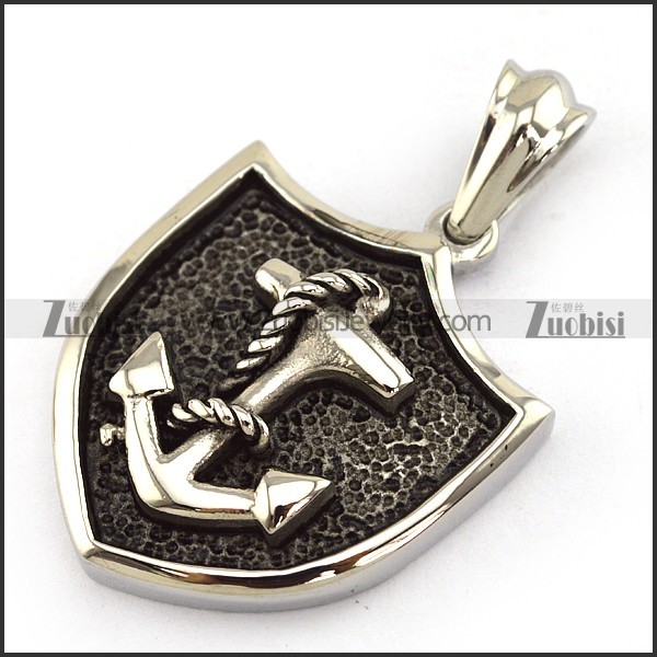 Shield Shaped Anchor Pendant p003770