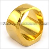 24K Gold Plating Casting Ring with Big Smooth Face r003702