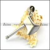 Silver Stainless Steel Axe Pendant p004883