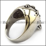 One Black Eye Silver Scorpion Stainless Steel Skull Ring r004319
