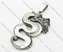 Silver Stainless Steel Dragon Pendant -JP140103