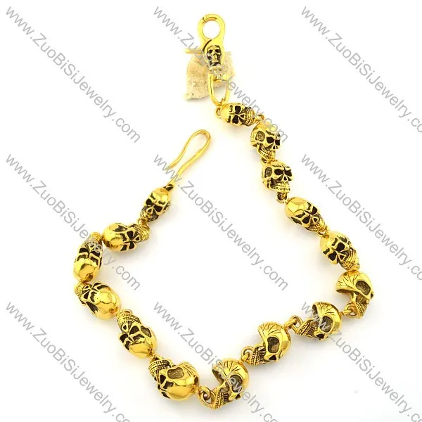 MOQ only 3pcs in Wholesale Stainless Steel Skull Jean Chain with Swival Hook y000002