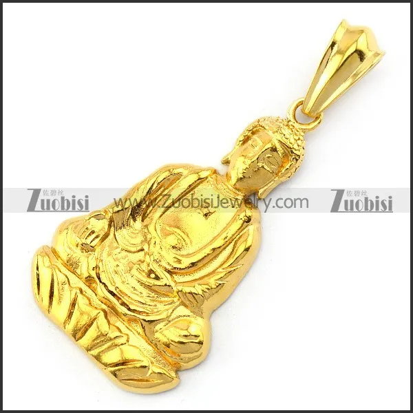Golden Steel Buddha Pendant p004927