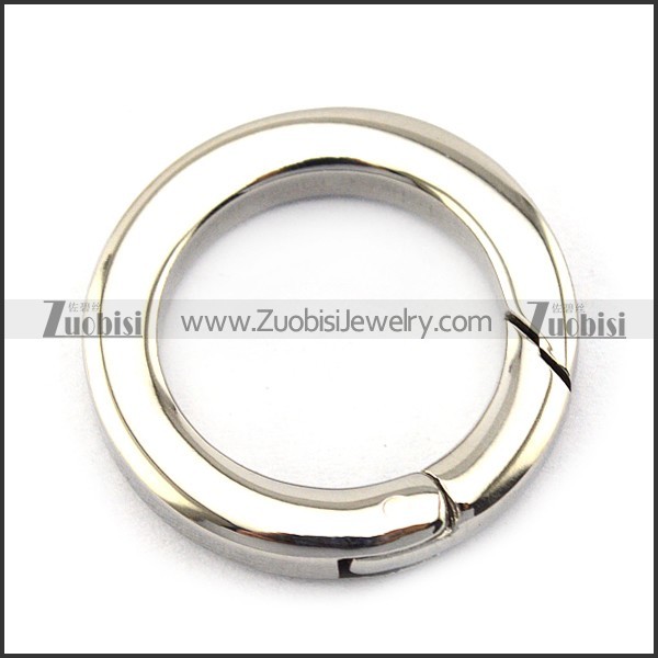 silver stainless steel plain donut clasp in 20.5mm outside diameter a000428