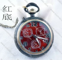 Vintage Lighting Pocket Watch with Red Face - PW000012-R