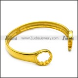 yellow gold plated stainless steel casting spanner bangle b007006