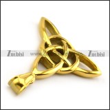 Shiny Gold Celtic Knot Pendant p004656