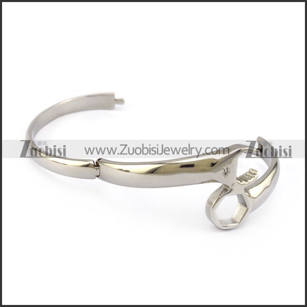 silver tone casting spanner bangle b005958