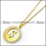 Initial S Letter Charm Necklace n001708