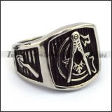 Vintage Silver Masonic Ring r003620