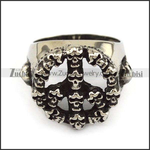 peace sign symbol ring formed by many skulls r001409