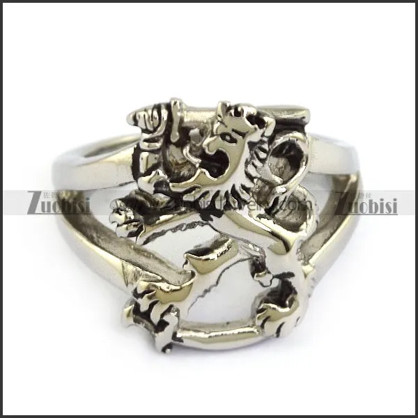 Stainless Steel The King of Lion Ring r002725
