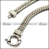Herringbone Stainless Steel Chain Necklace with Mirror Finishing in 18.4 inch long 8mm wide n002153