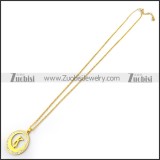 Gold Plating Initial K Pendant Chain n001700