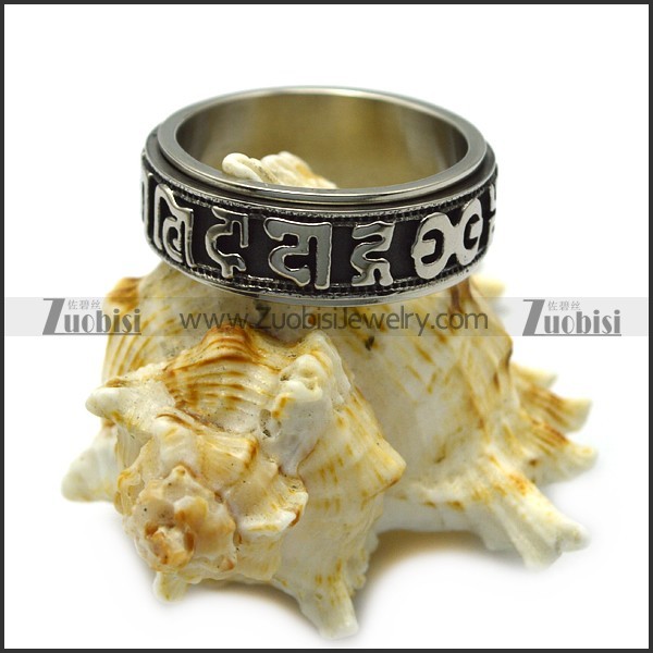 vintage casting stainless steel spinner ring r005379