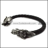 black real leather dragon bangle b007070