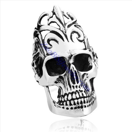 Bigger Finger Skull Ring in Stainless Steel -JR350220