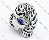 Blue Eyes Stainless Steel skull Ring - JR090280