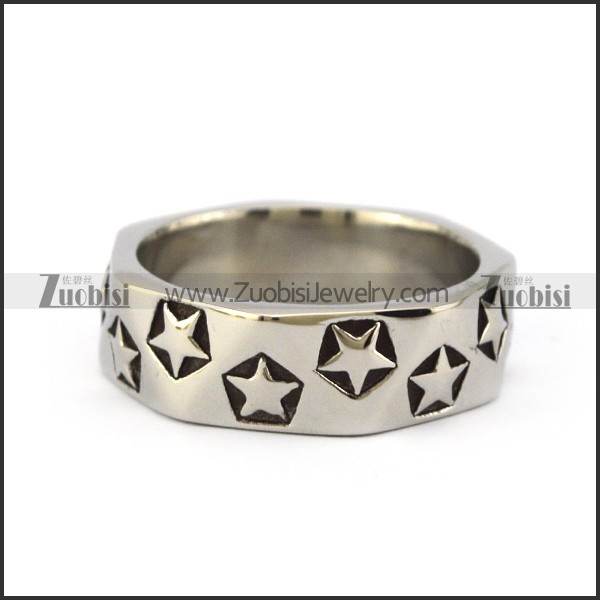 Stainless Steel Casting Stars Ring r004823