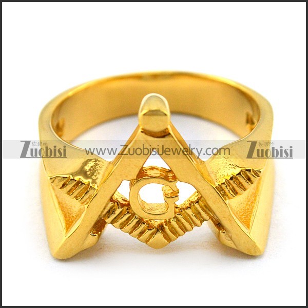 18K Gold Plating Mason Ring r004631