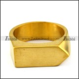golden blank stainless steel signet ring r004695