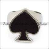 Poker Spade Ace Stainless Steel Ring r004939