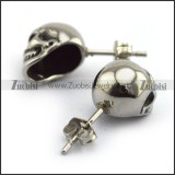Shiny Bareheaded Skull Earring e001030