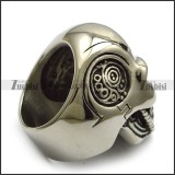 big skull ring with 2 red eyes r005222