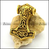 Vintage Gold Hammer Pendant p003067
