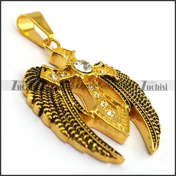 Antique Gold Flying Wing Cross Pendant p003281