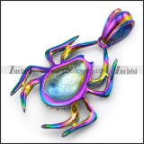 Big Colourful Spider Pendant with 4 Clear Rhinestones p004936