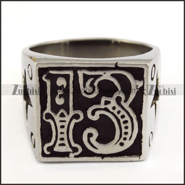 13 Bike Ring with Hollow Star on Band r004662