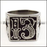 13 Bike Ring with Hollow Star on Band r004662