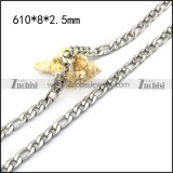 61cm long Figaro Chain Necklace in 0.8cm Wide n001581
