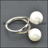 Pearl Ring Designs in Silver Stainless Steel for Women r004029