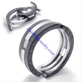 8mm Wide Black Flexible FOREVER LOVE Rings as Great Valentine Gift for Lover JR430008