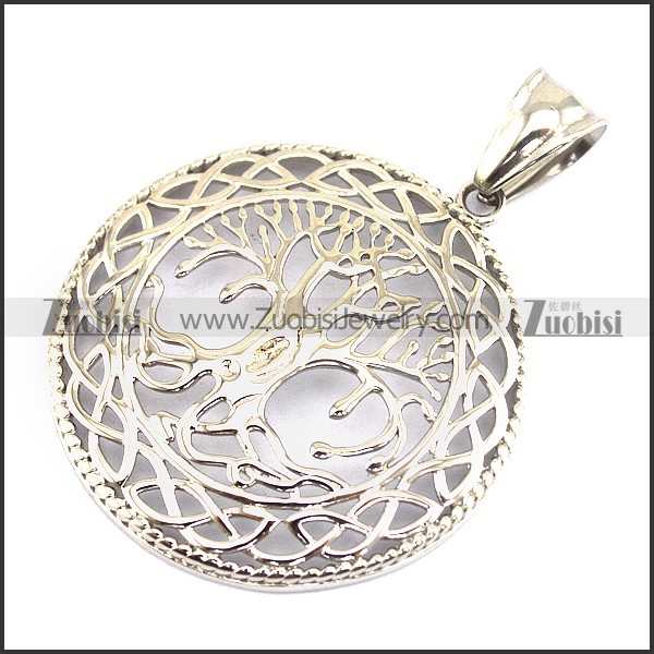 Stainless Steel Casting Oak Tree Pendant p002770
