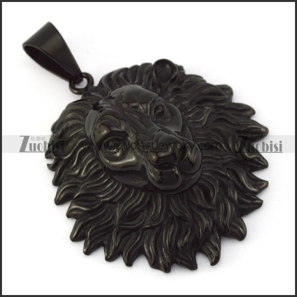 Black Large Leo Pendant p005642