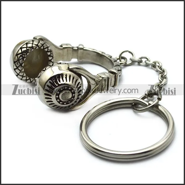 Stainless Steel Headset Metal Key Chain k000022