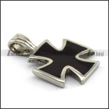 2.5CM Small Black Epoxy Cross Pendant with Solid Buckle p004018