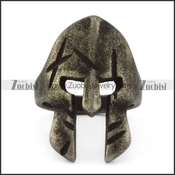 Blacken Stainless Steel Sparta Ring r004886