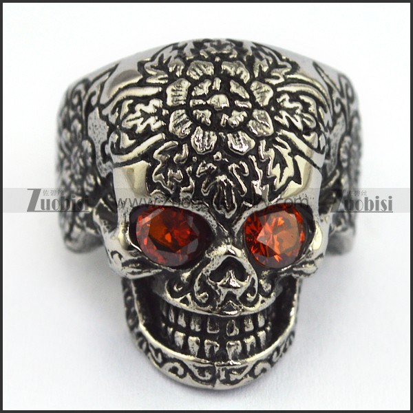 remarkable noncorrosive steel Biker Skull Ring with punk style for Motorcycle bikers - r000516