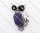 Stainless Steel Night Owl Pendant crafted of Purple Artificial Jewel - JP420023