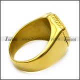 golden stainless steel blank signet ring in shield shaped r005209