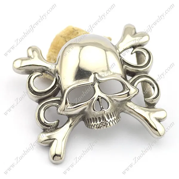 Skull and Crossbones Belt Buckle in Stainless Steel bu000040