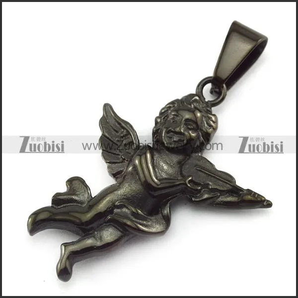 Little Angel Pendant in Black Plating Stainless Steel p004934