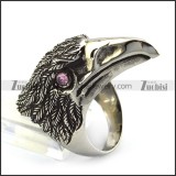 Big Eagle Ring with Clear Pink Stone Eyes r004569