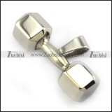 Silver Tone Unique Dumbbell Stainless Steel Pendant matching Chain for Mens p004569