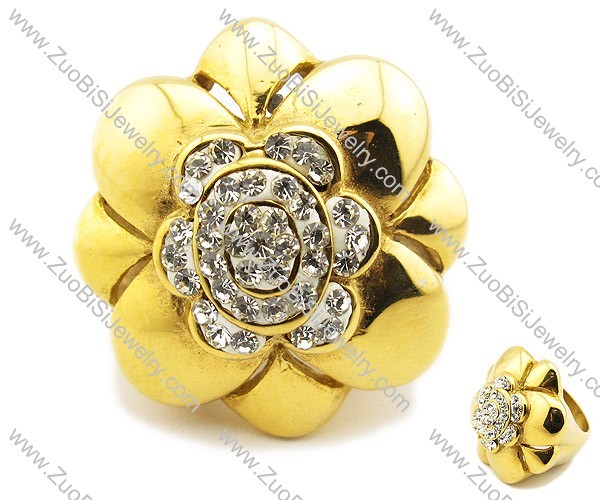 Stainless Steel  flower Ring -JR080007