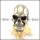 Matte Solid Stainless Steel Skull Ring r004915
